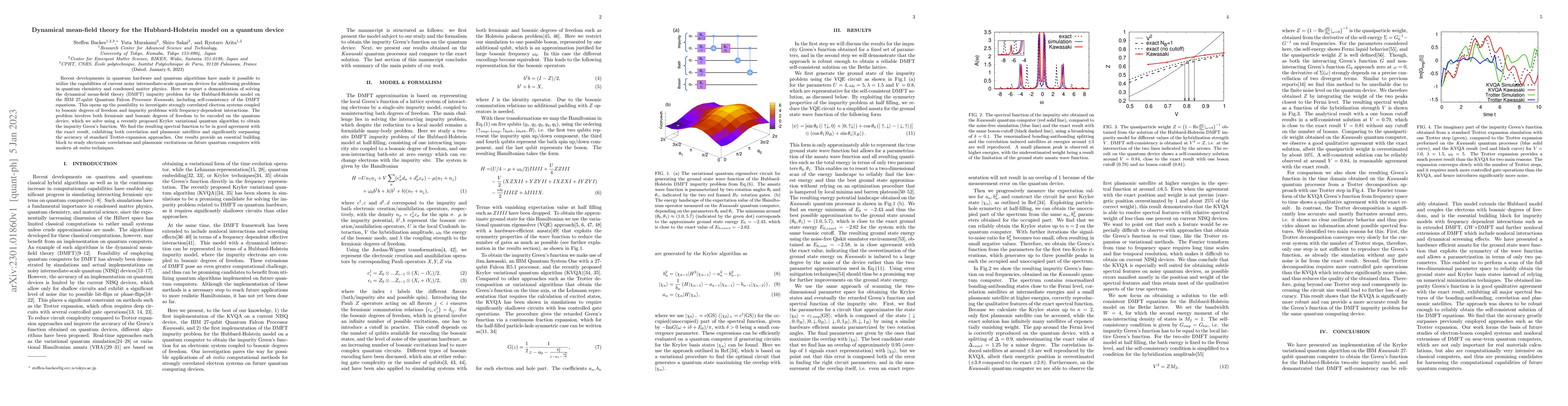 Thumbnail for Dynamical mean-field theory for the Hubbard-Holstein model on a quantum
  device