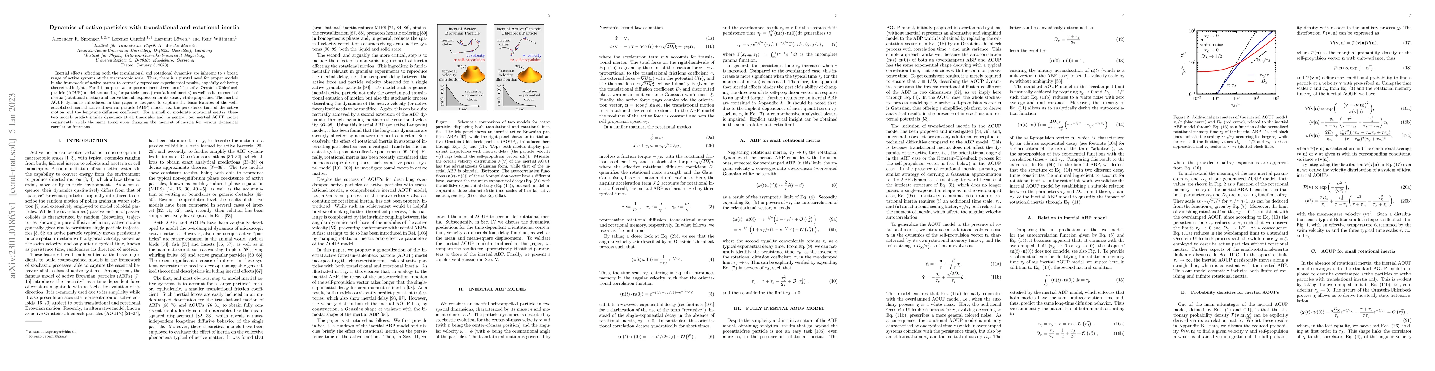 Thumbnail for Dynamics of active particles with translational and rotational inertia