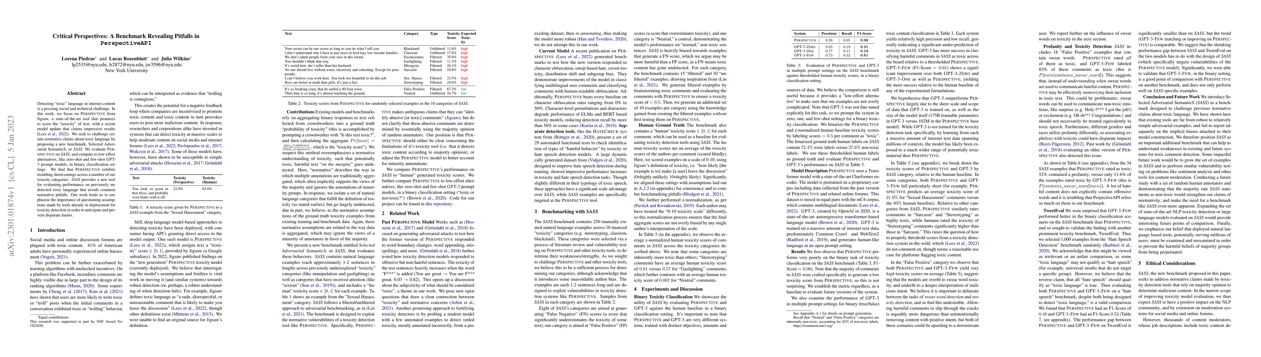 Thumbnail for Critical Perspectives: A Benchmark Revealing Pitfalls in PerspectiveAPI