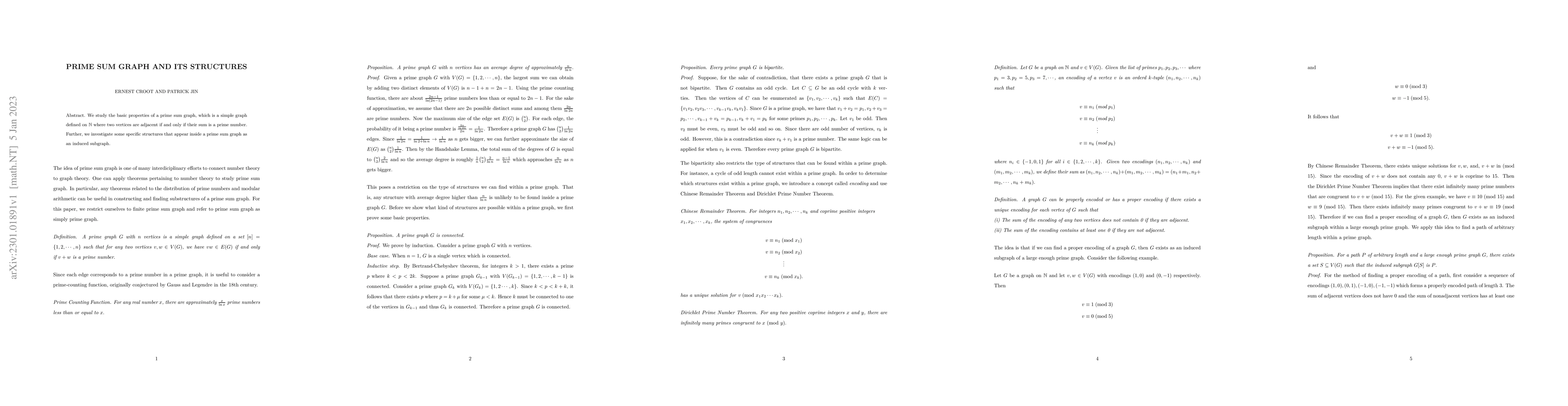 Thumbnail for Prime Graph and Its Structures