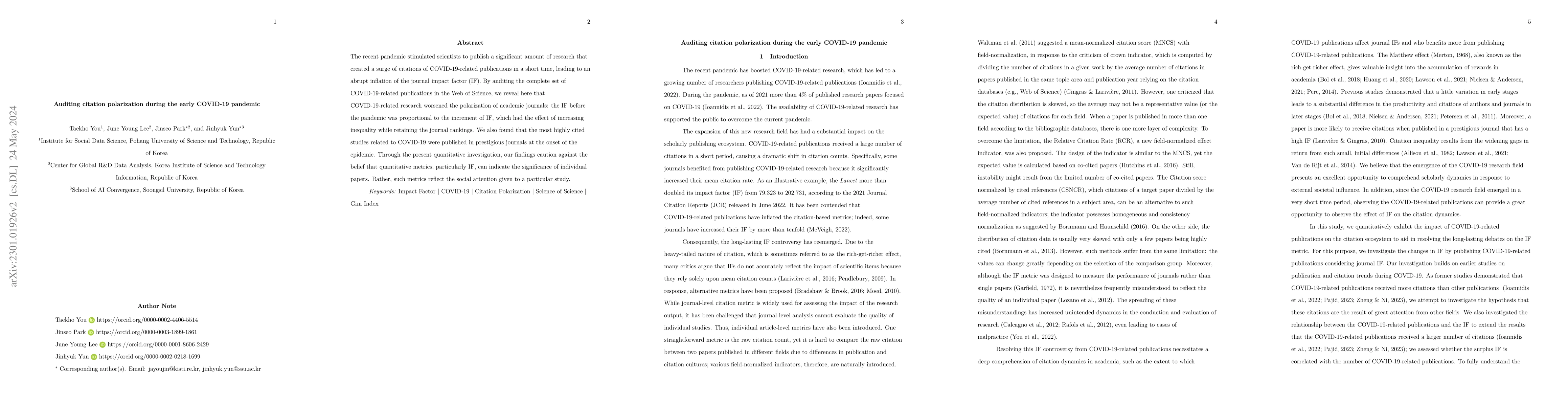 Thumbnail for Auditing citation polarization during the early COVID-19 pandemic