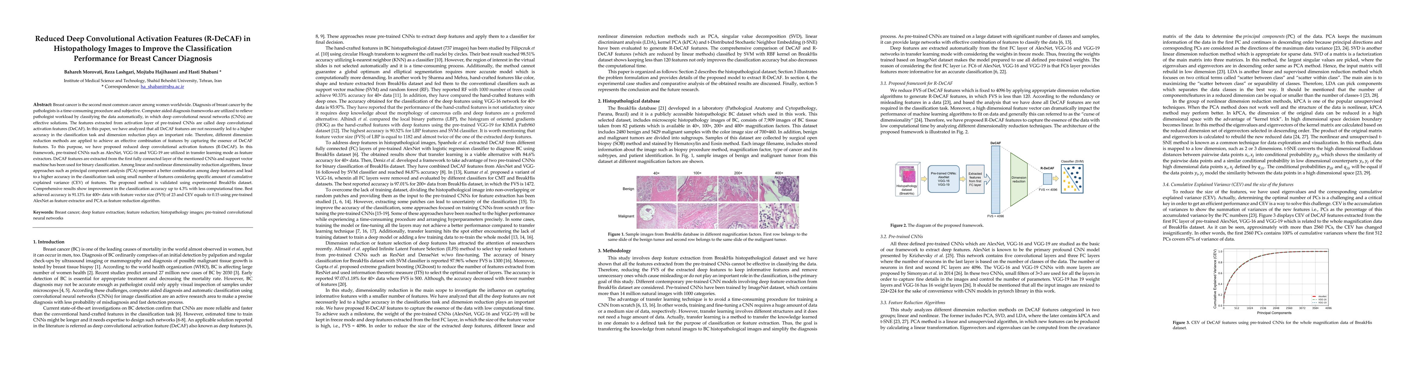 Thumbnail for Reduced Deep Convolutional Activation Features (R-DeCAF) in
  Histopathology Images to Improve the Classification Performance for Breast
  Cancer Diagnosis