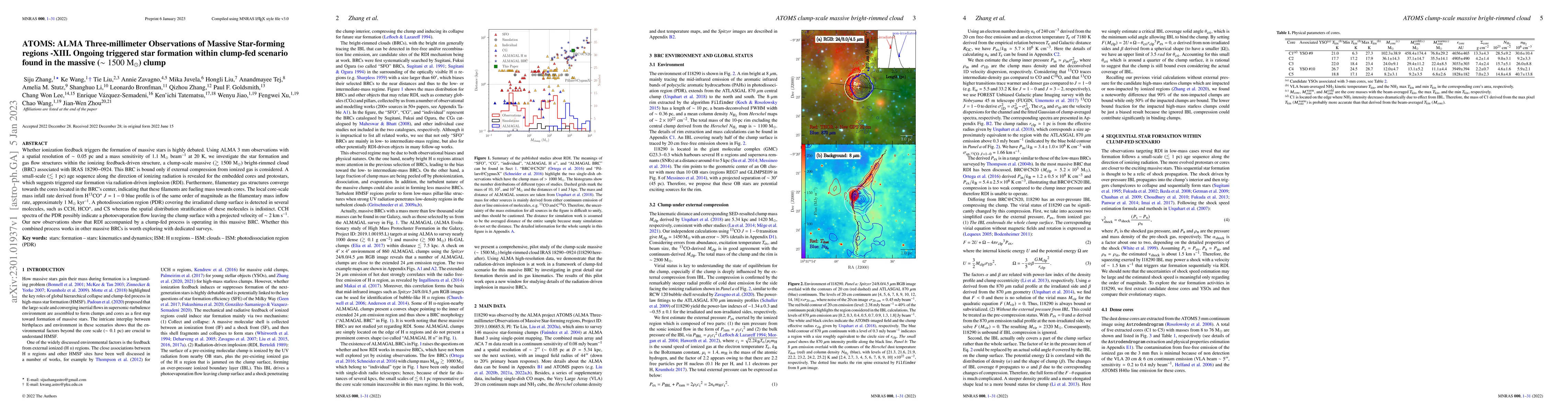 Thumbnail for ATOMS: ALMA Three-millimeter Observations of Massive Star-forming
  regions -XIII. Ongoing triggered star formation within clump-fed scenario
  found in the massive ($\sim1500$ $\rm M_\odot$) clump