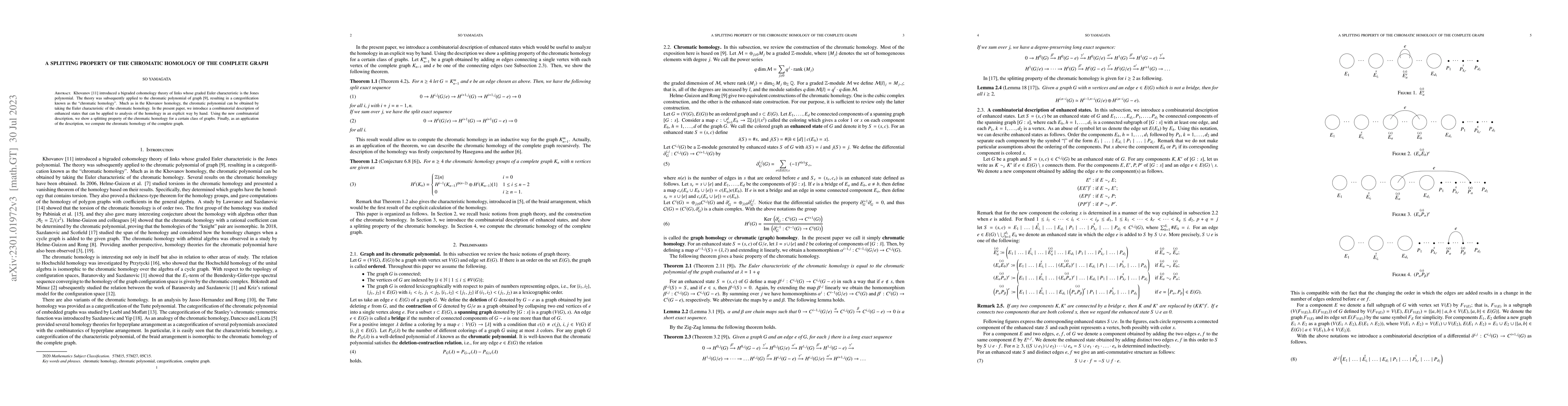 Thumbnail for A splitting property of the chromatic homology of the complete graph