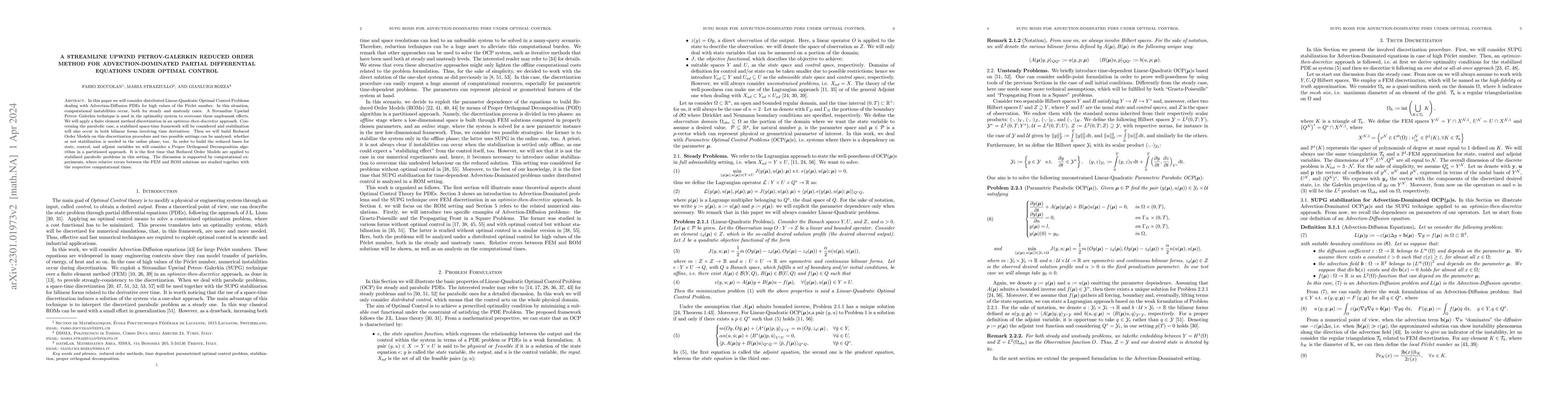 Thumbnail for A Streamline upwind Petrov-Galerkin Reduced Order Method for
  Advection-Dominated Partial Differential Equations under Optimal Control