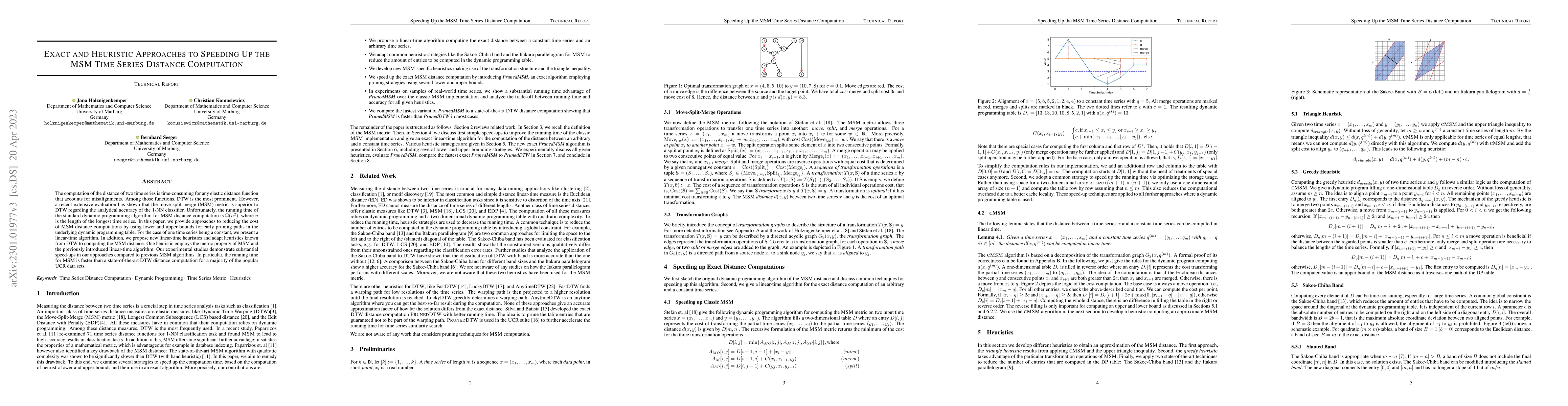 Thumbnail for Exact and Heuristic Approaches to Speeding Up the MSM Time Series
  Distance Computation
