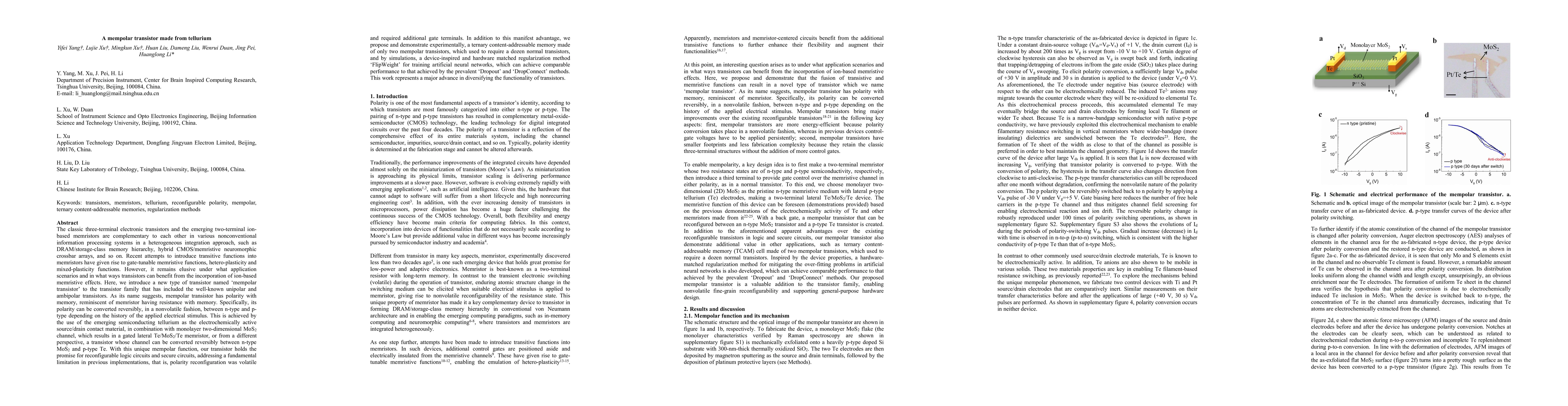 Thumbnail for A mempolar transistor made from tellurium