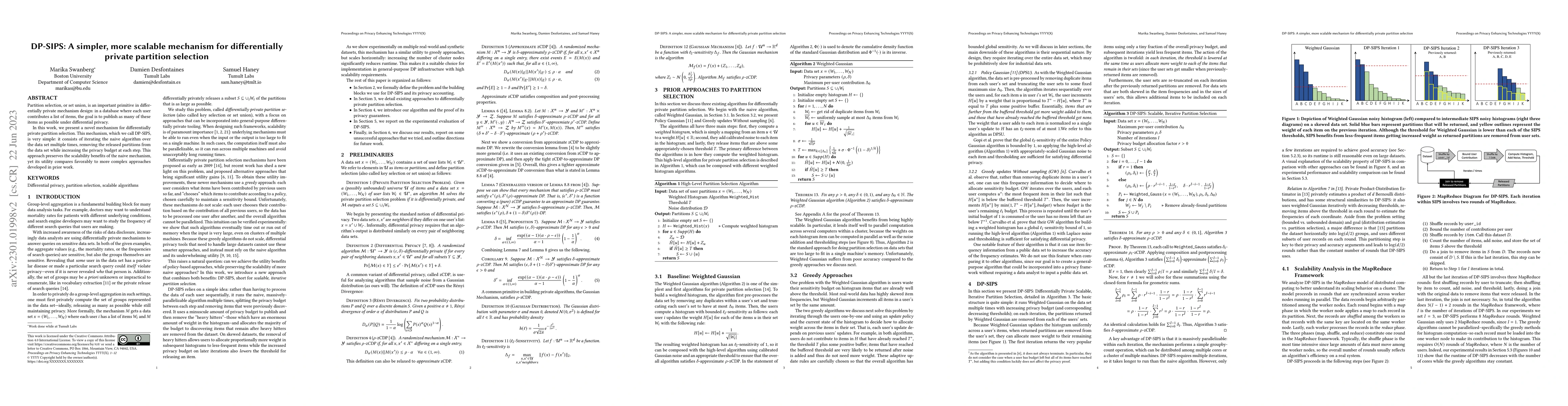 Thumbnail for DP-SIPS: A simpler, more scalable mechanism for differentially private
  partition selection