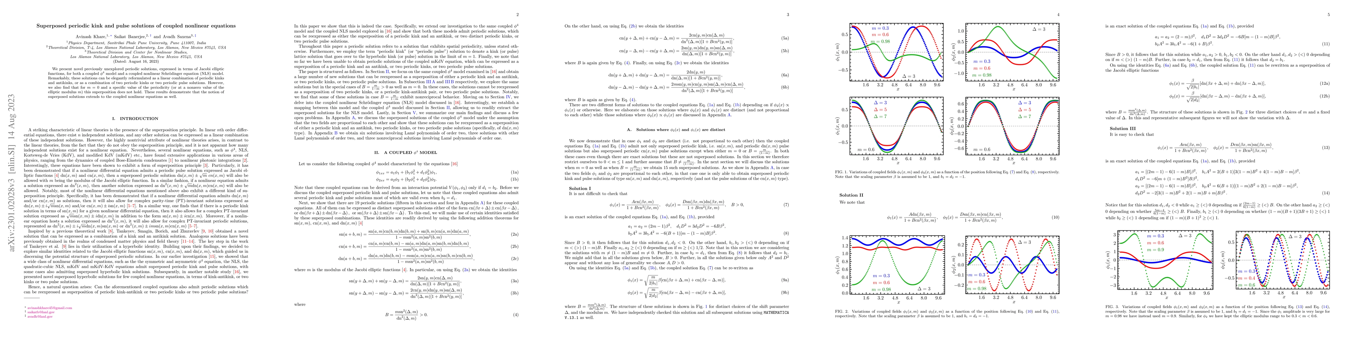 Thumbnail for Superposed periodic kink and pulse solutions of coupled nonlinear
  equations