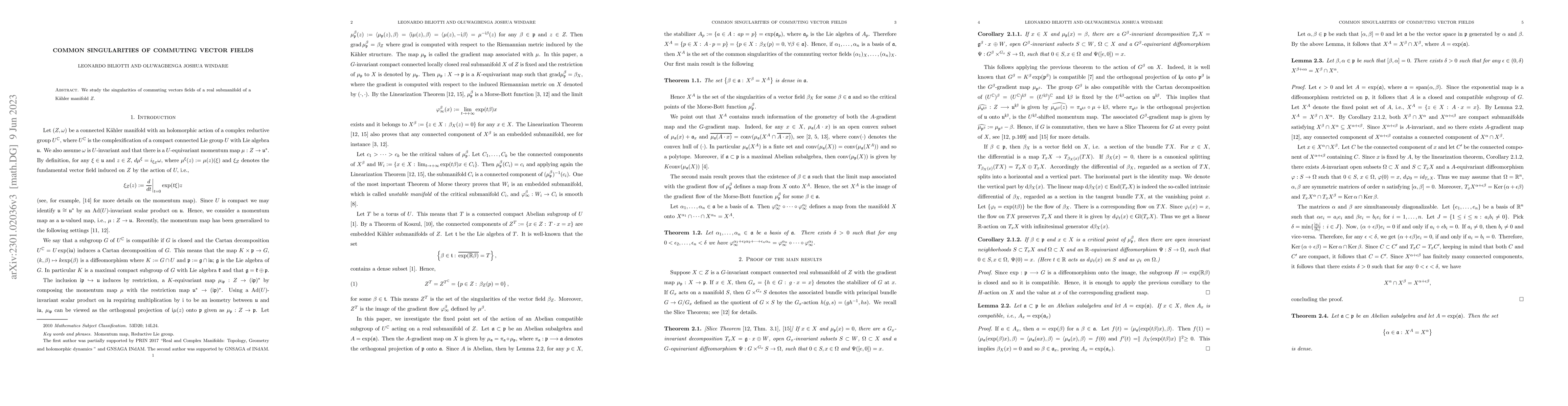Thumbnail for Common Singularities of Commuting Vector Fields