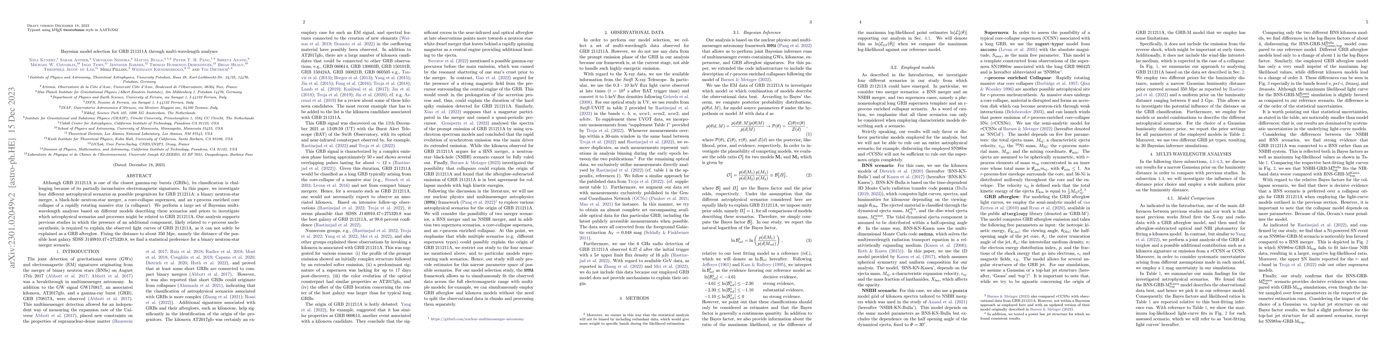 Thumbnail for Bayesian model selection for GRB 211211A through multi-wavelength
  analyses