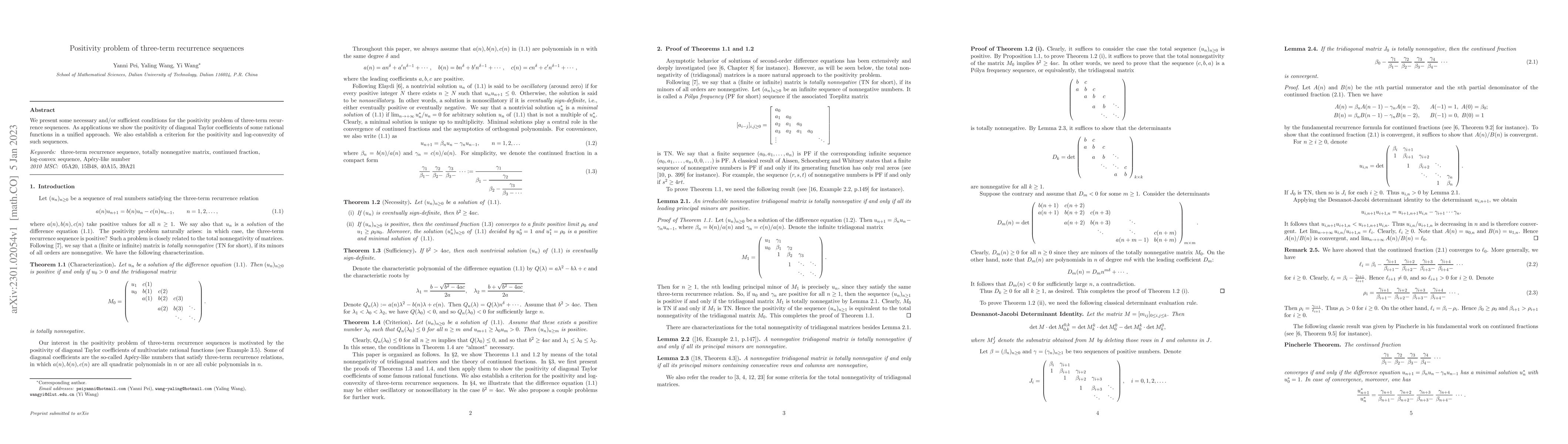 Thumbnail for Positivity problem of three-term recurrence sequences