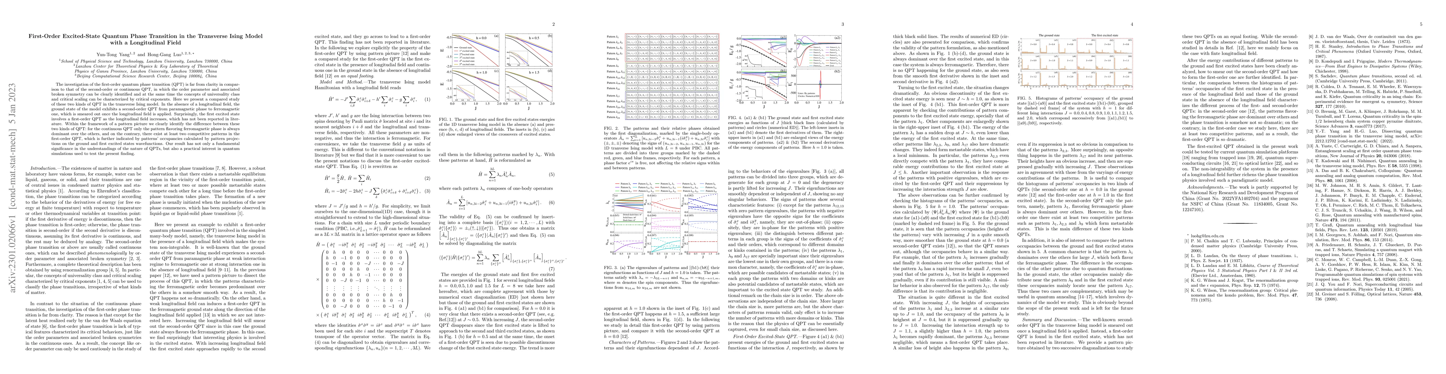 Thumbnail for First-Order Excited-State Quantum Phase Transition in the Transverse
  Ising Model with a Longitudinal Field