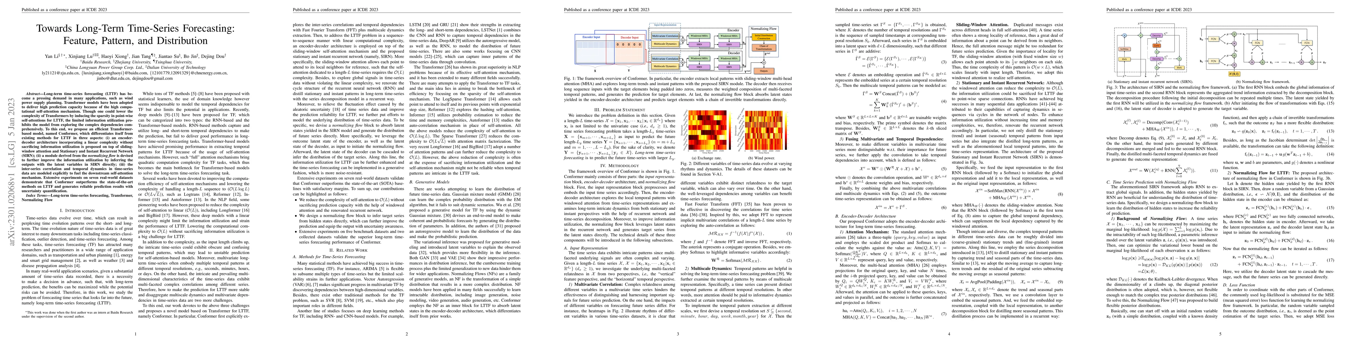 Thumbnail for Towards Long-Term Time-Series Forecasting: Feature, Pattern, and
  Distribution