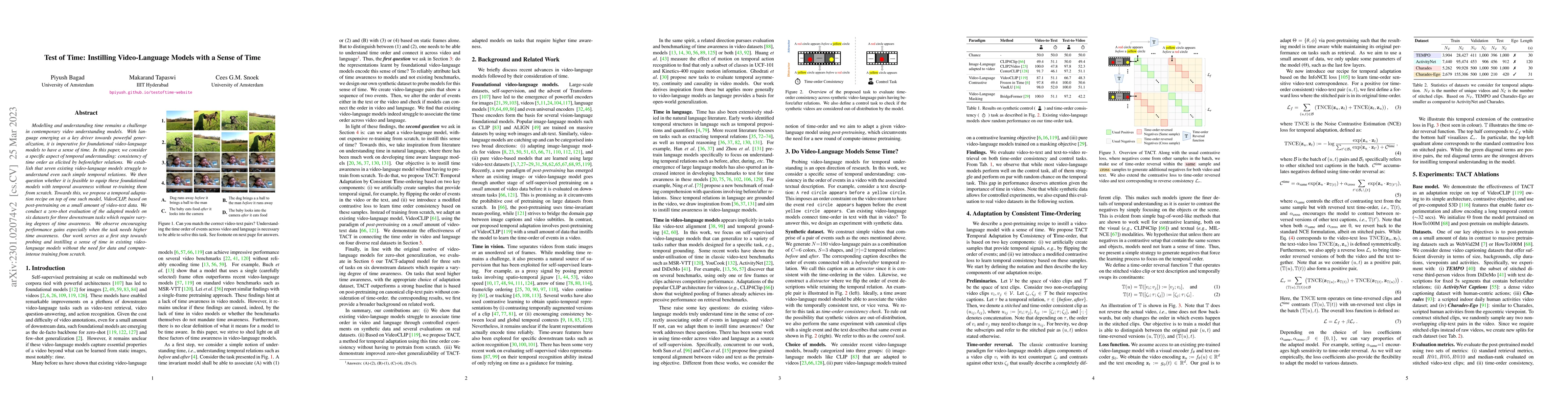 Thumbnail for Test of Time: Instilling Video-Language Models with a Sense of Time