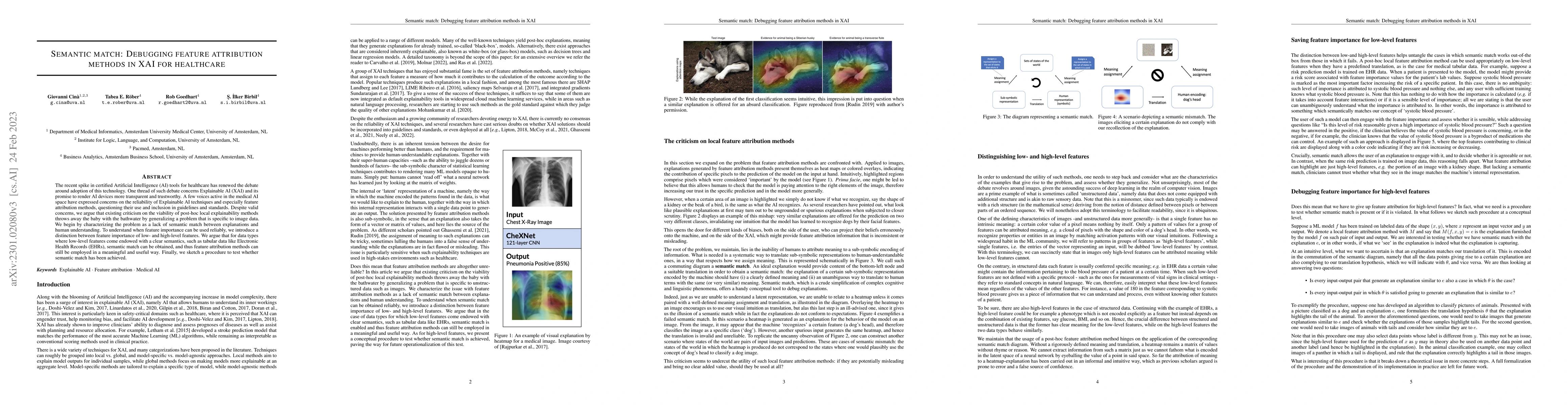 Thumbnail for Semantic match: Debugging feature attribution methods in XAI for
  healthcare