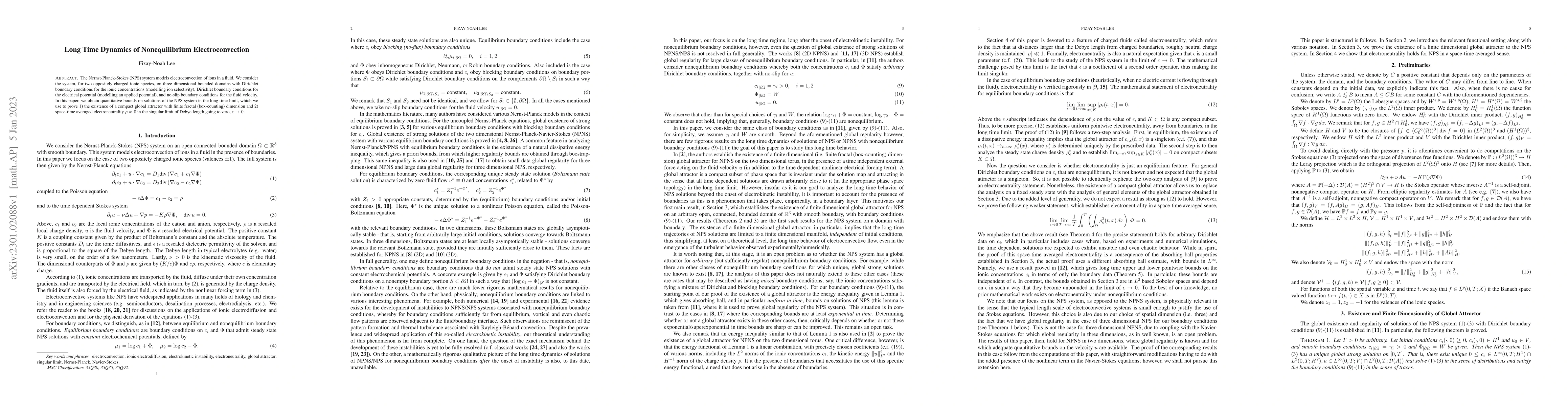Thumbnail for Long Time Dynamics of Nonequilibrium Electroconvection