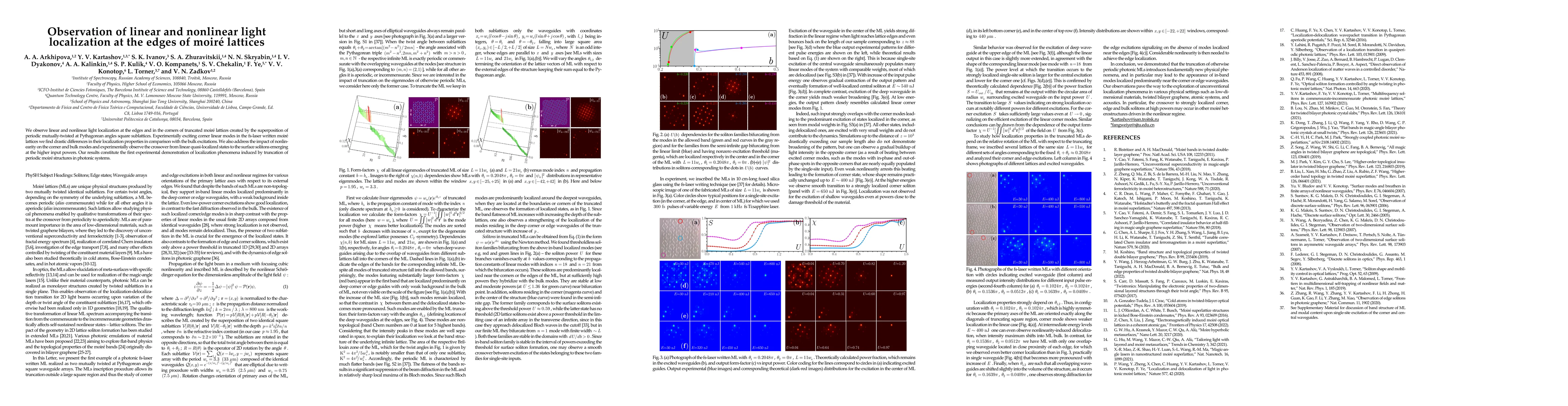 Thumbnail for Observation of linear and nonlinear light localization at the edges of
  moir\'e lattices