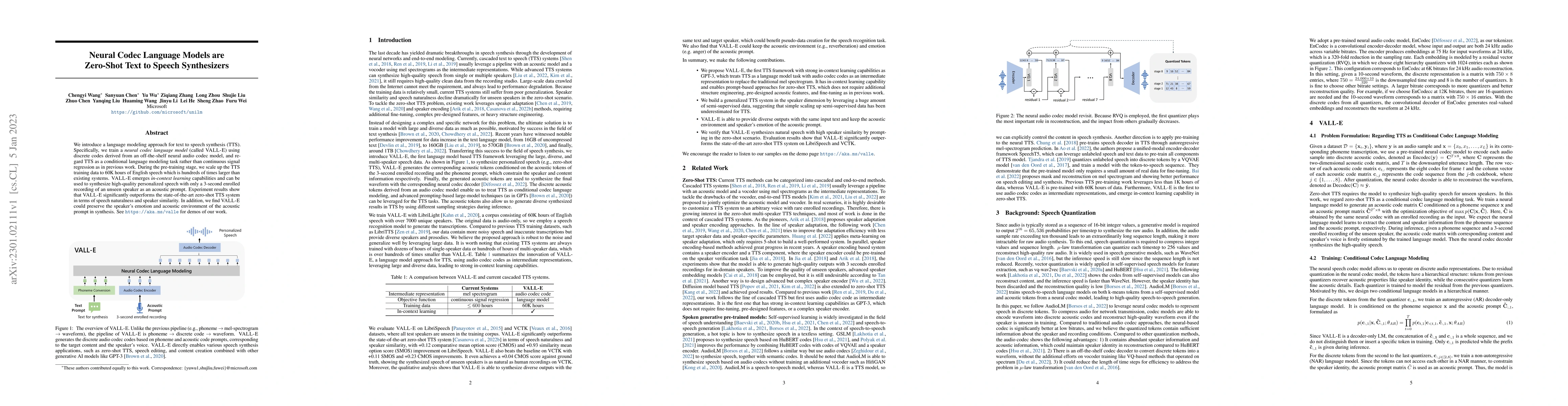 Thumbnail for Neural Codec Language Models are Zero-Shot Text to Speech Synthesizers