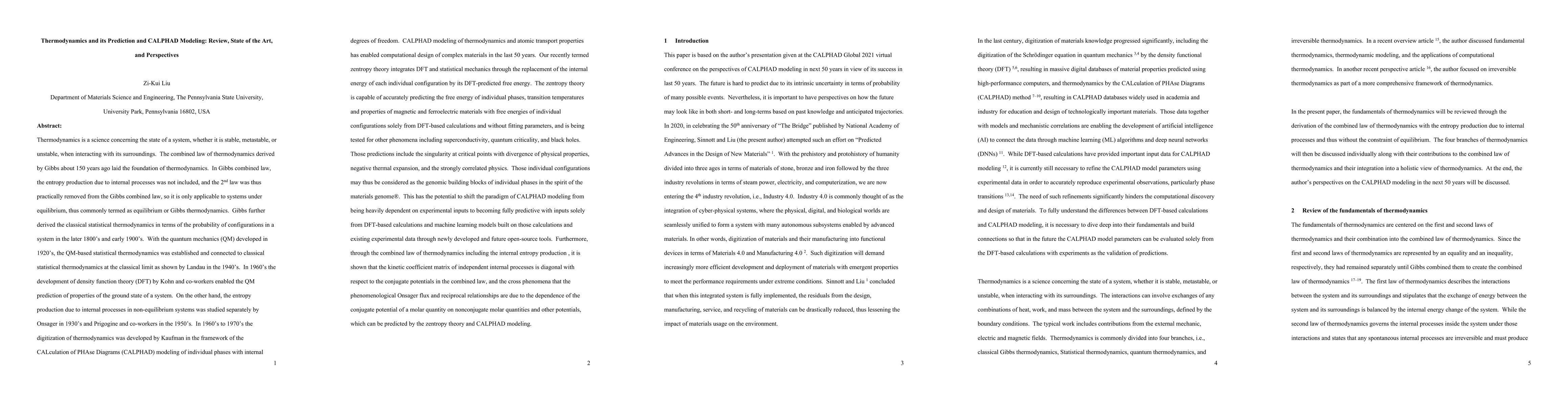 Thumbnail for Thermodynamics and its Prediction and CALPHAD Modeling: Review, State of
  the Art, and Perspectives