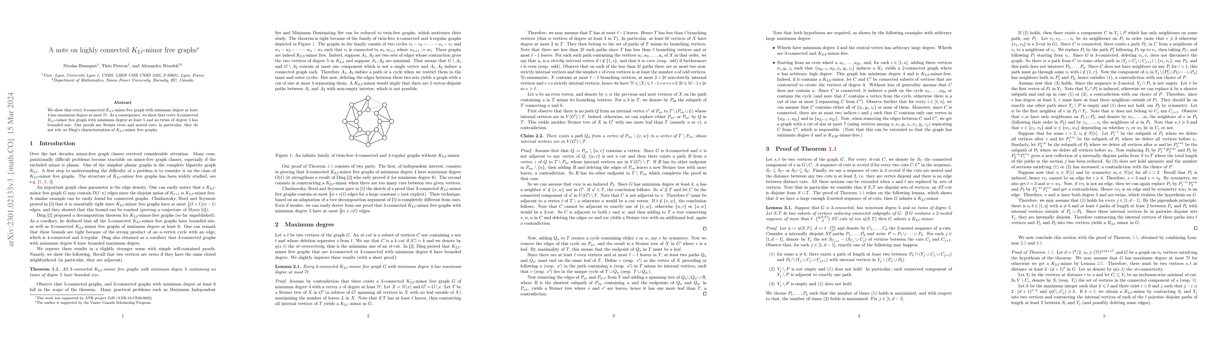 Thumbnail for A note on highly connected $K_{2,\ell}$-minor free graphs