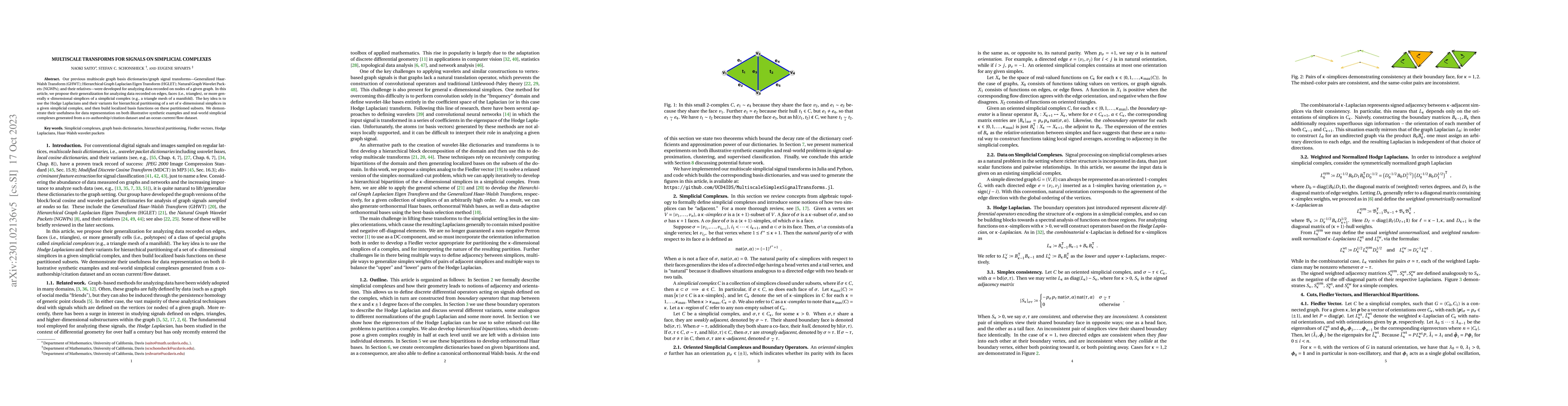 Thumbnail for Multiscale Transforms for Signals on Simplicial Complexes