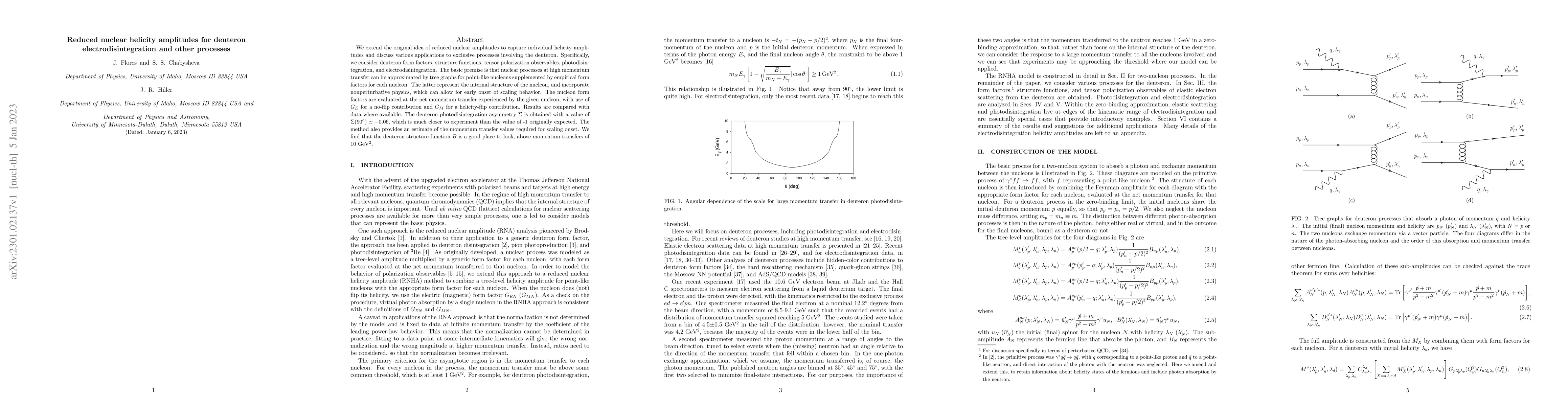 Thumbnail for Reduced nuclear helicity amplitudes for deuteron electrodisintegration
  and other processes