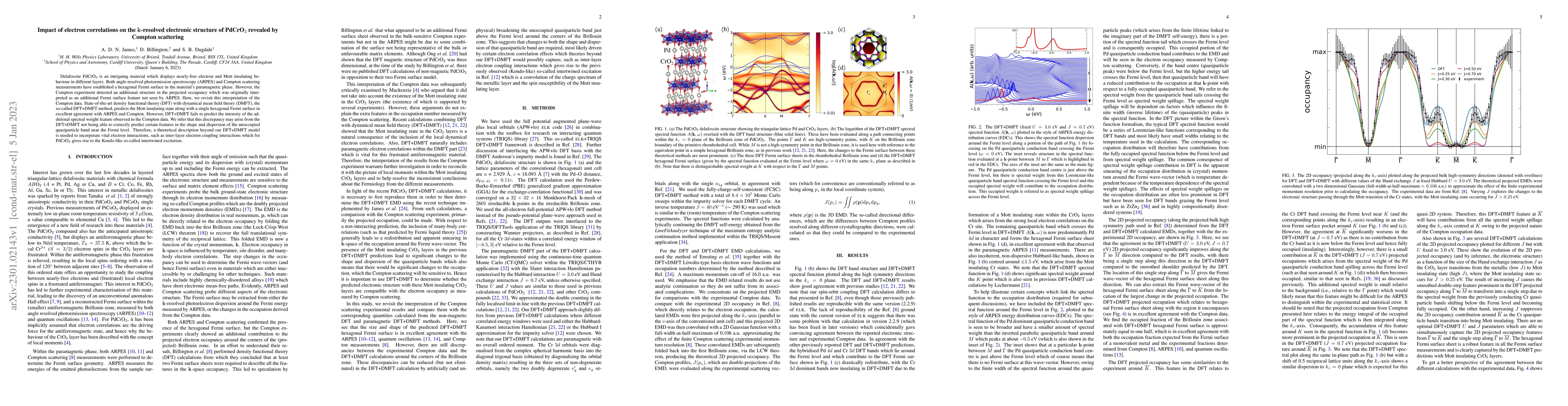 Thumbnail for Impact of electron correlations on the $\mathbf{k}$-resolved electronic
  structure of PdCrO$_{2}$ revealed by Compton scattering