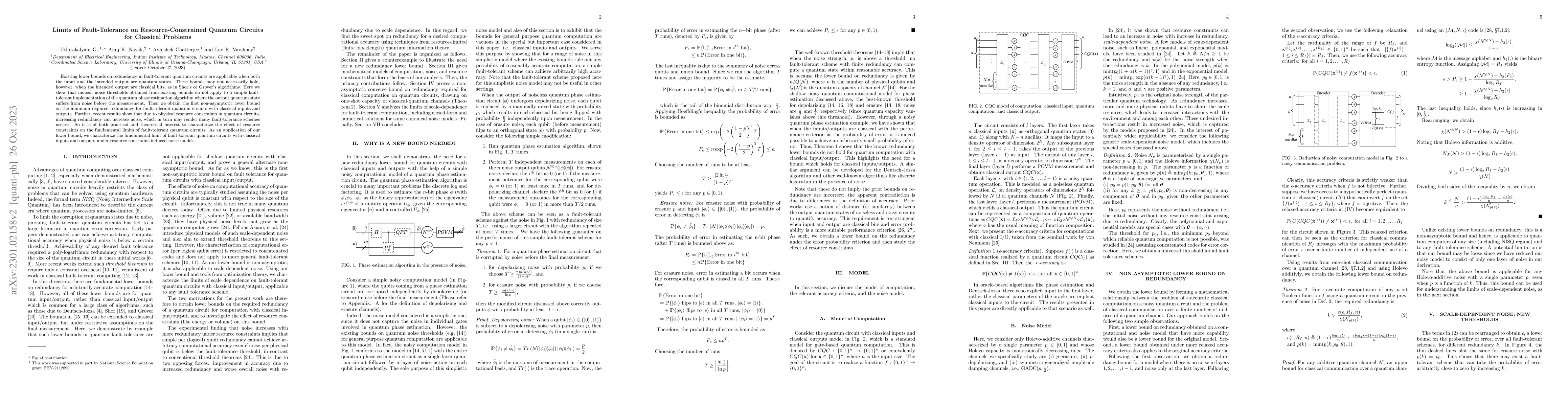 Thumbnail for Limits of Fault-Tolerance on Resource-Constrained Quantum Circuits for
  Classical Problems