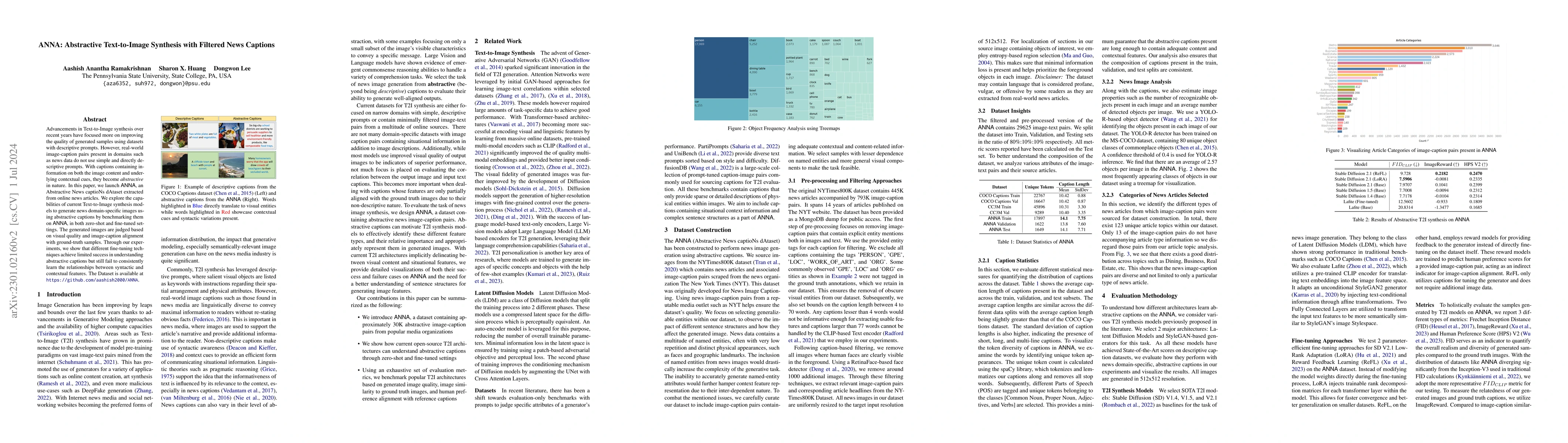 Thumbnail for ANNA: Abstractive Text-to-Image Synthesis with Filtered News Captions