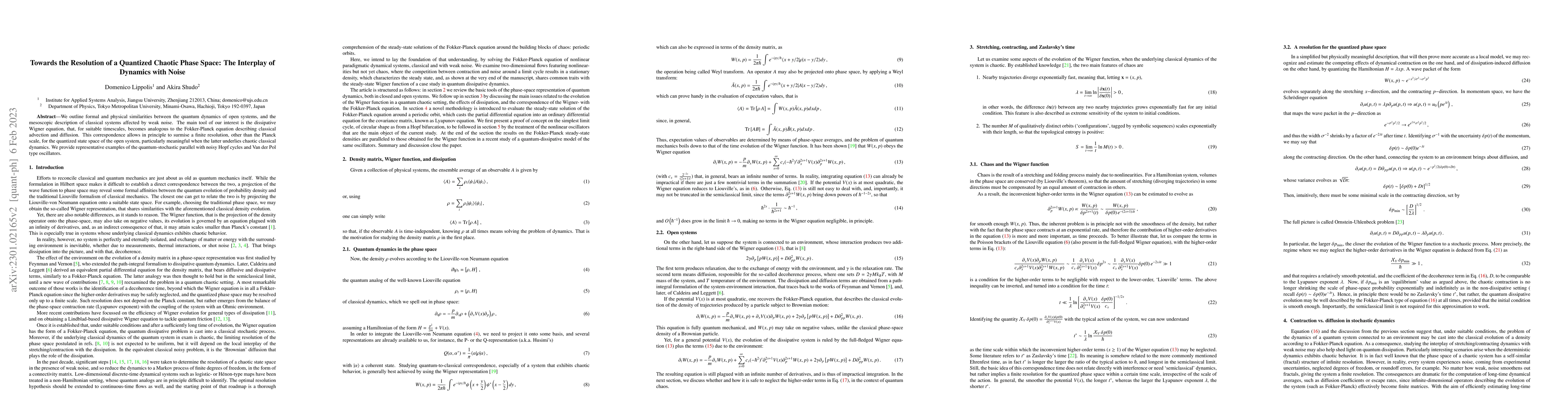 Thumbnail for Towards the resolution of a quantized chaotic phase space: The interplay
  of dynamics with noise