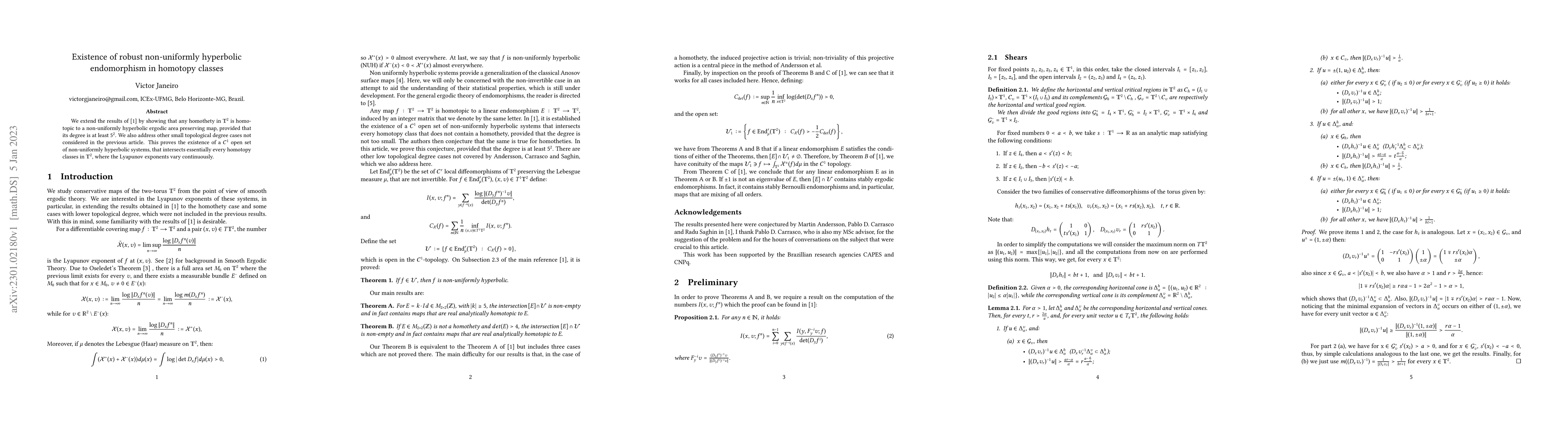 Thumbnail for Existence of robust non-uniformly hyperbolic endomorphism in homotopy
  classes