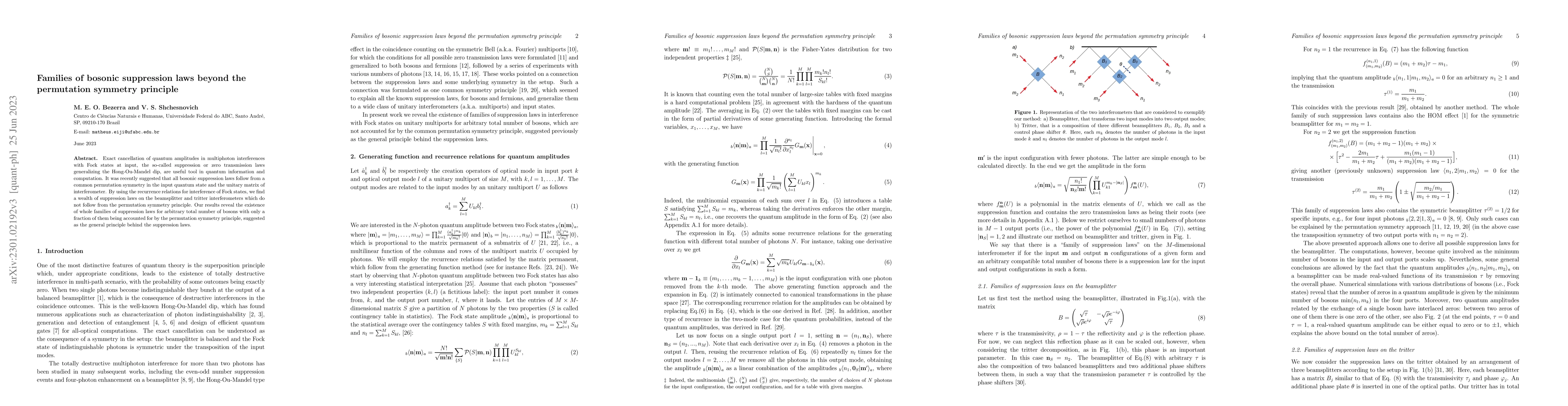 Thumbnail for Families of bosonic suppression laws beyond the permutation symmetry
  principle