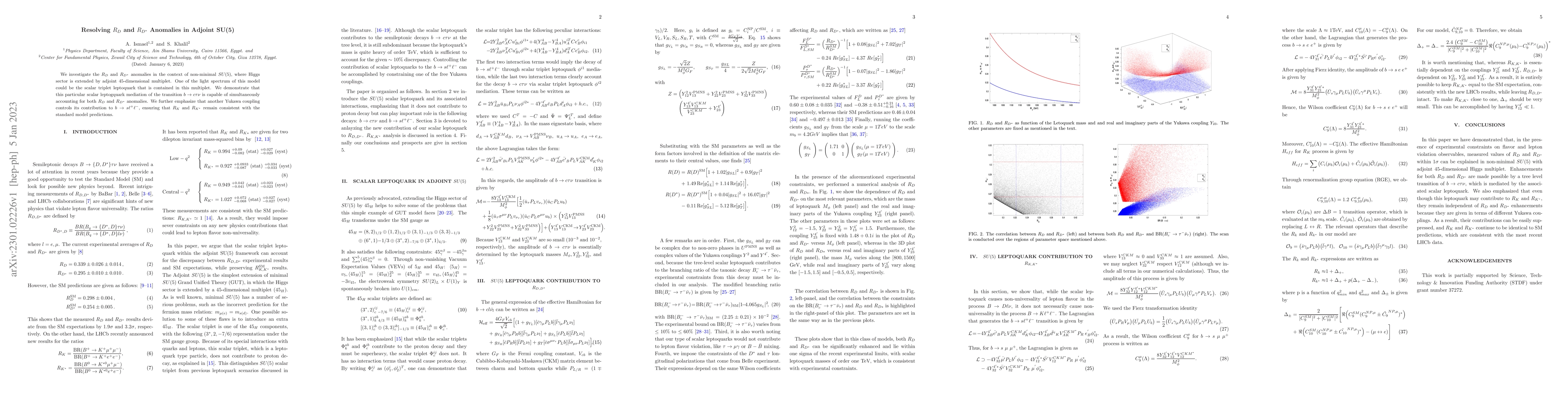 Thumbnail for Resolving $R_{D}$ and $R_{D^*}$ Anomalies in Adjoint SU(5)