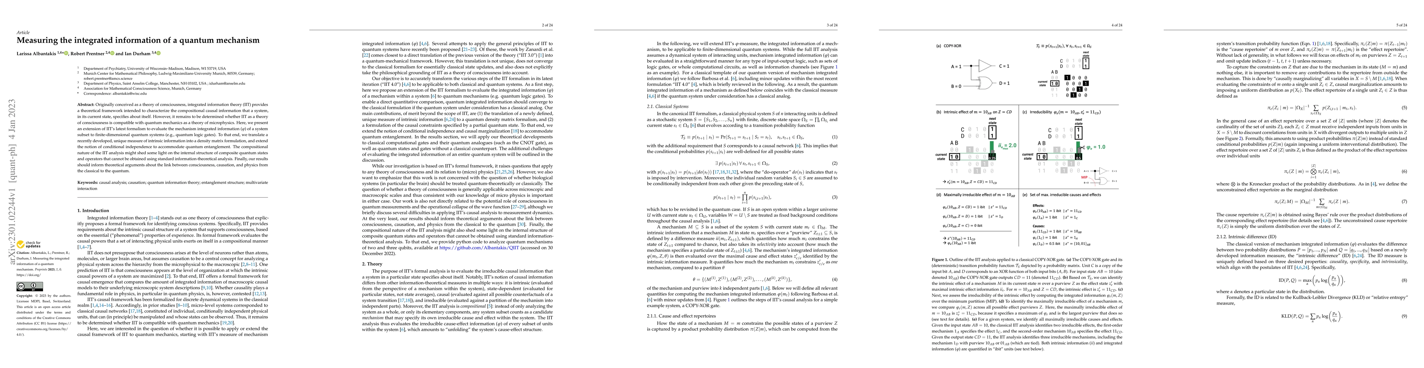 Thumbnail for Measuring the integrated information of a quantum mechanism
