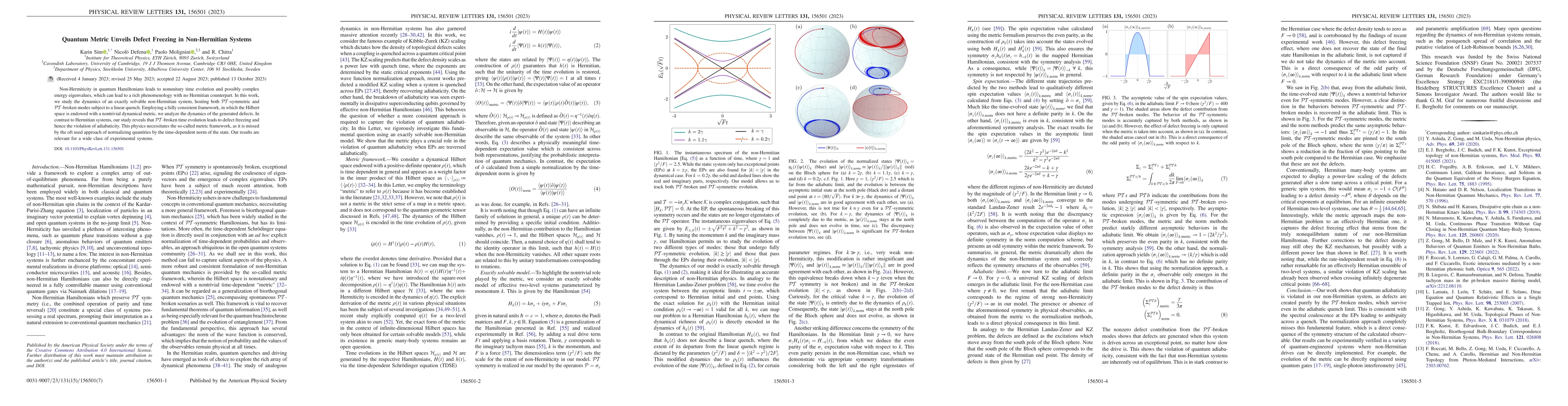 Thumbnail for Quantum Metric Unveils Defect Freezing in Non-Hermitian Systems