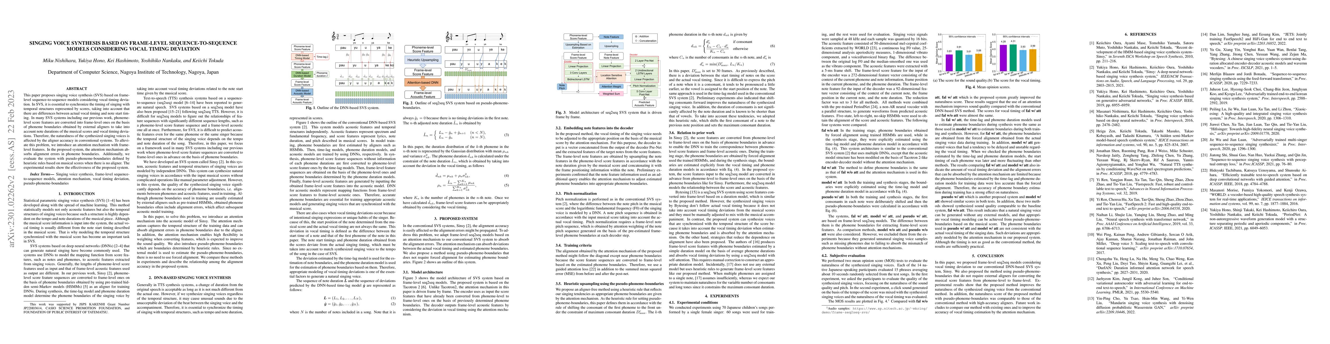 Thumbnail for Singing voice synthesis based on frame-level sequence-to-sequence models
  considering vocal timing deviation
