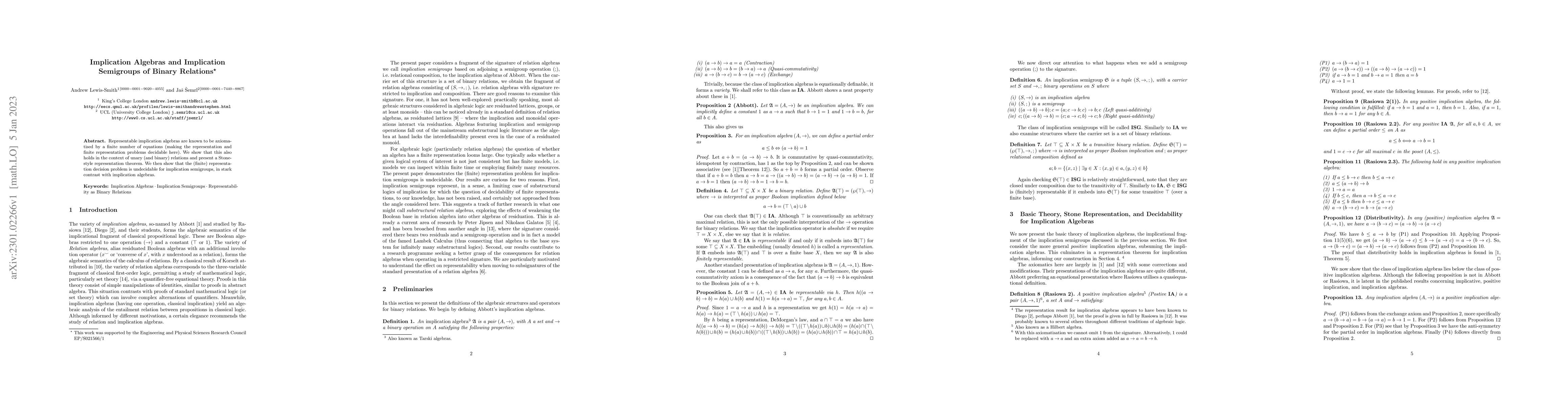 Thumbnail for Implication Algebras and Implication Semigroups of Binary Relations