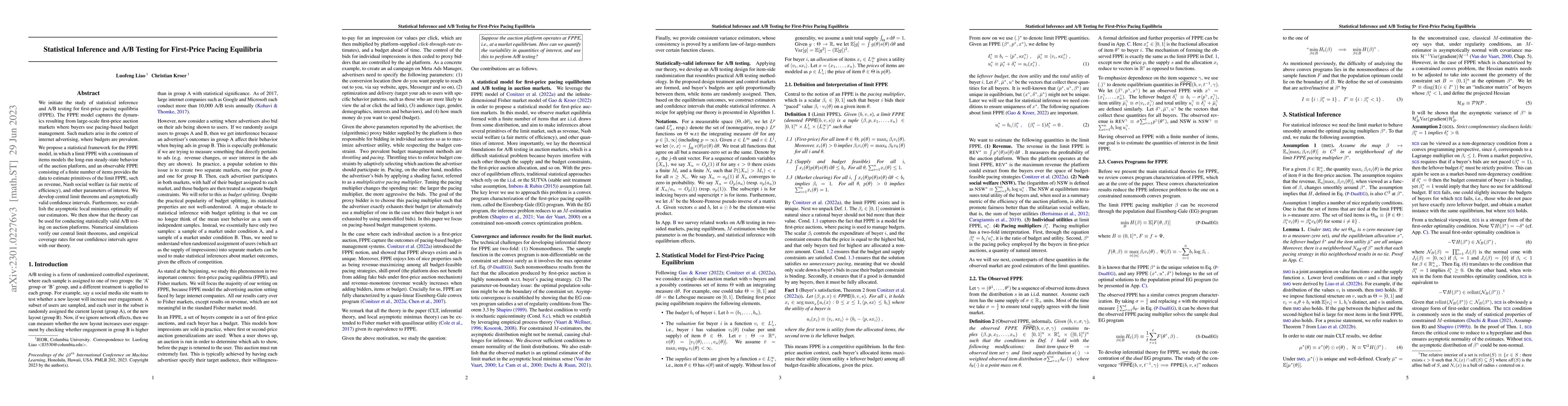 Thumbnail for Statistical Inference and A/B Testing for First-Price Pacing Equilibria