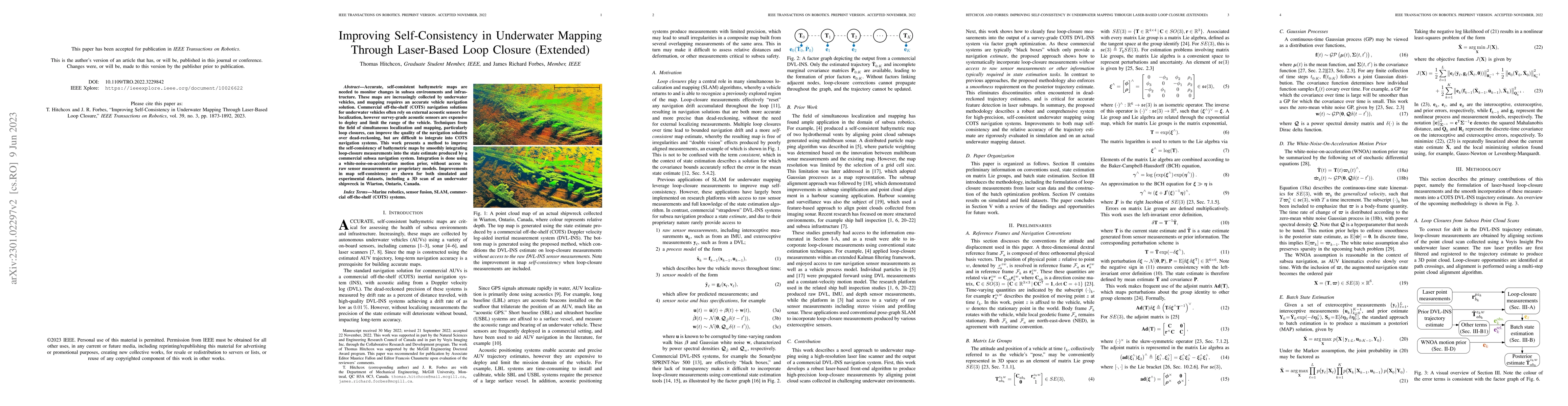 Thumbnail for Improving Self-Consistency in Underwater Mapping Through Laser-Based
  Loop Closure (Extended)