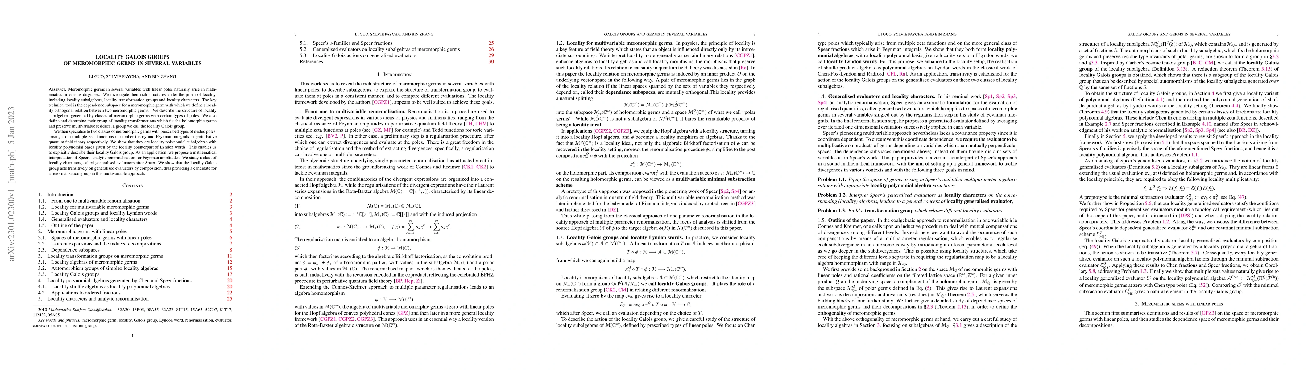 Thumbnail for Locality Galois groups of meromorphic germs in several variables