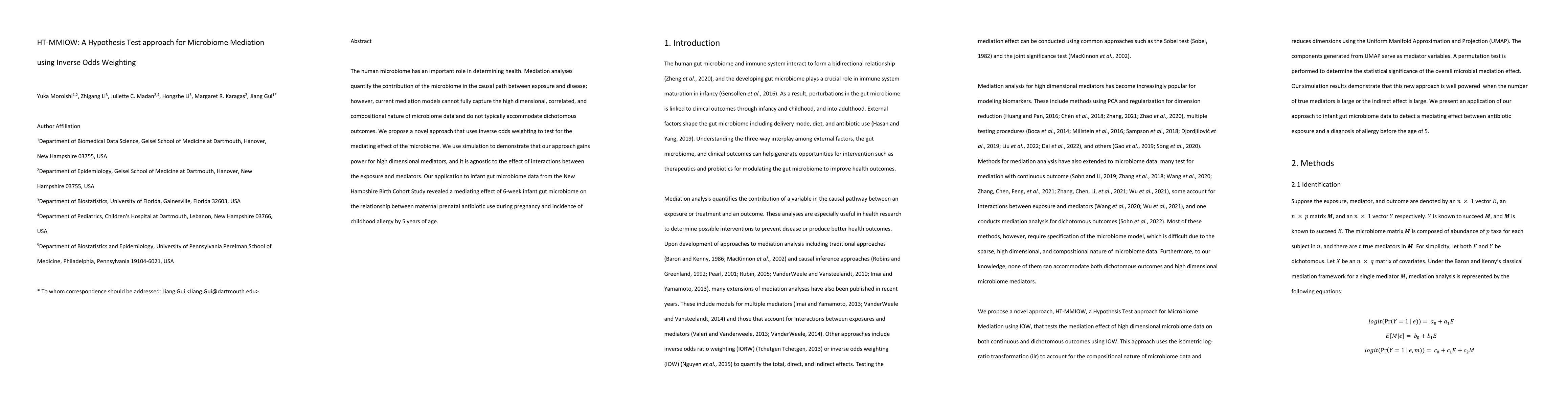 Thumbnail for HT-MMIOW: A Hypothesis Test approach for Microbiome Mediation using
  Inverse Odds Weighting
