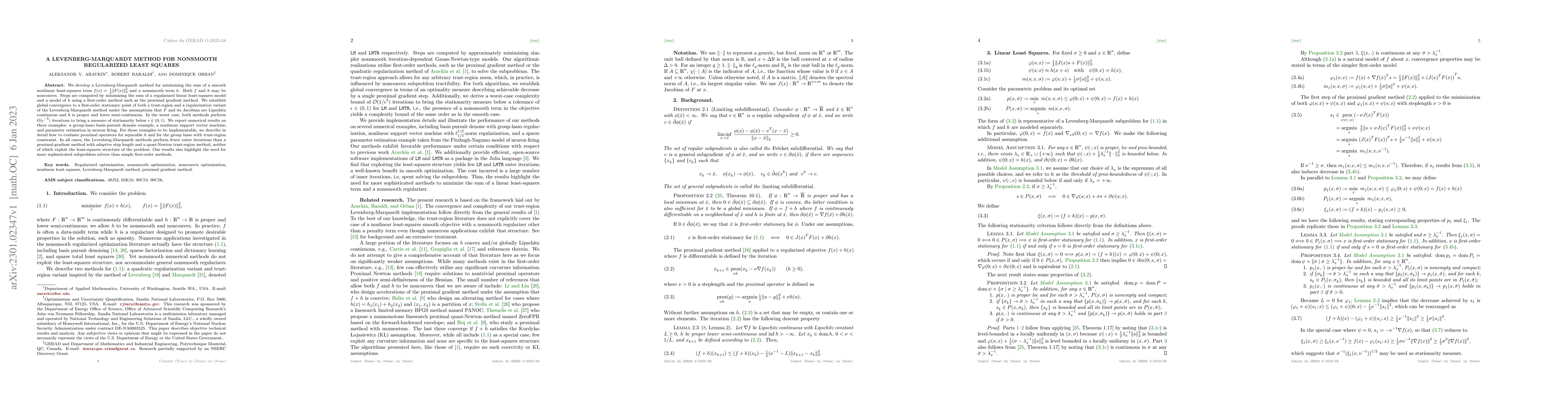 Thumbnail for A Levenberg-Marquardt Method for Nonsmooth Regularized Least Squares