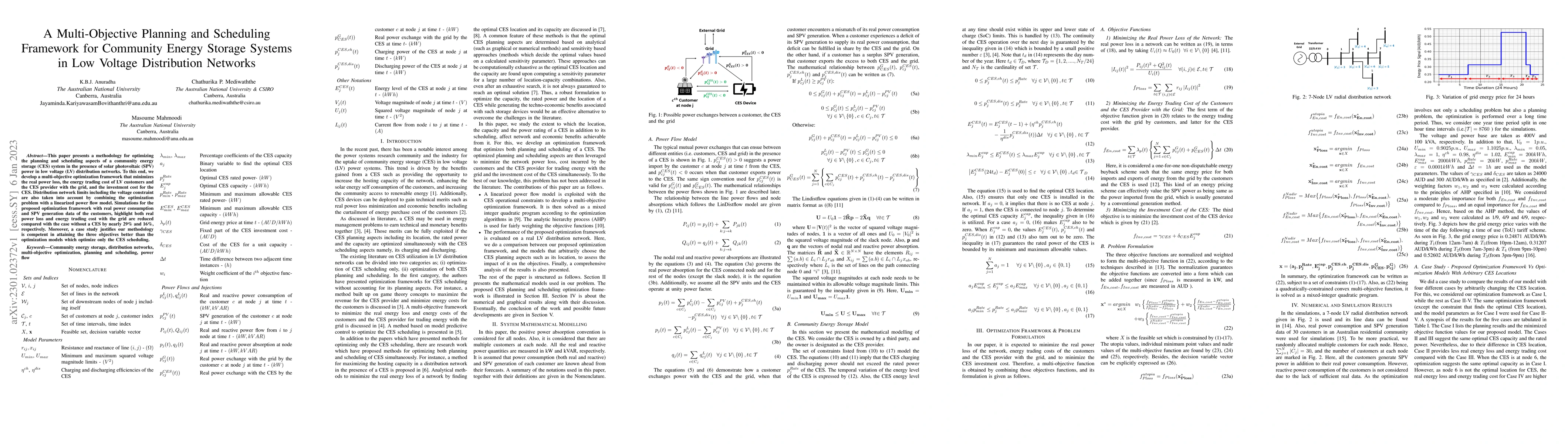 Thumbnail for A Multi-Objective Planning and Scheduling Framework for Community Energy
  Storage Systems in Low Voltage Distribution Networks