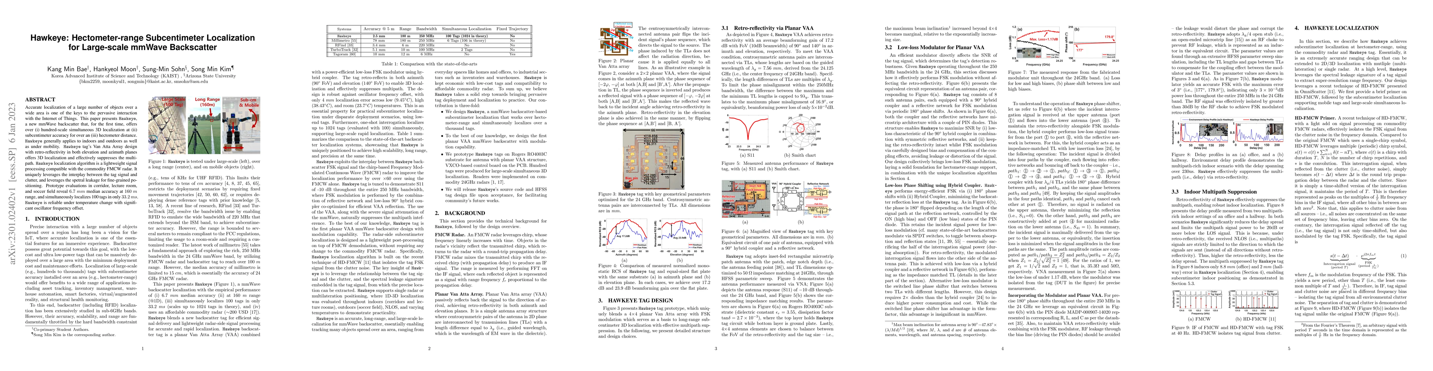 Thumbnail for Hawkeye: Hectometer-range Subcentimeter Localization for Large-scale
  mmWave Backscatter