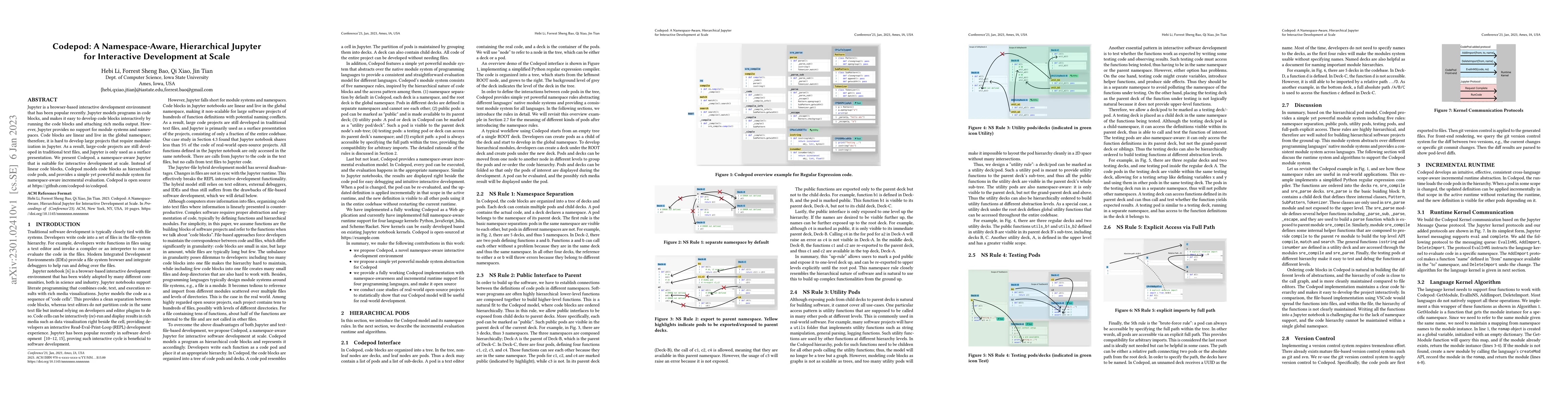Thumbnail for Codepod: A Namespace-Aware, Hierarchical Jupyter for Interactive
  Development at Scale