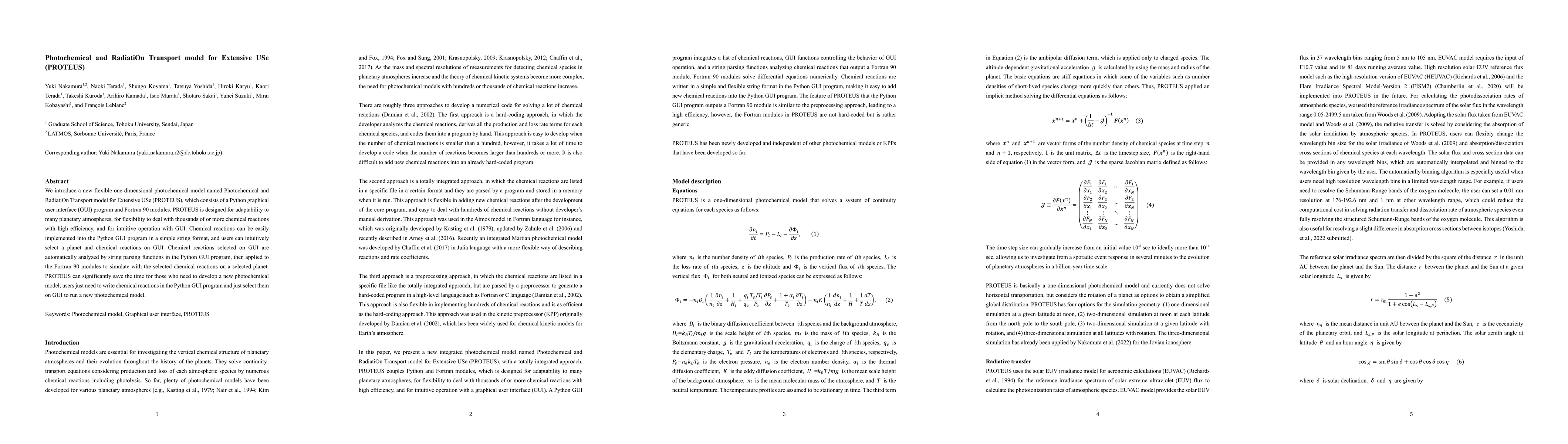 Thumbnail for Photochemical and RadiatiOn Transport model for Extensive USe (PROTEUS)