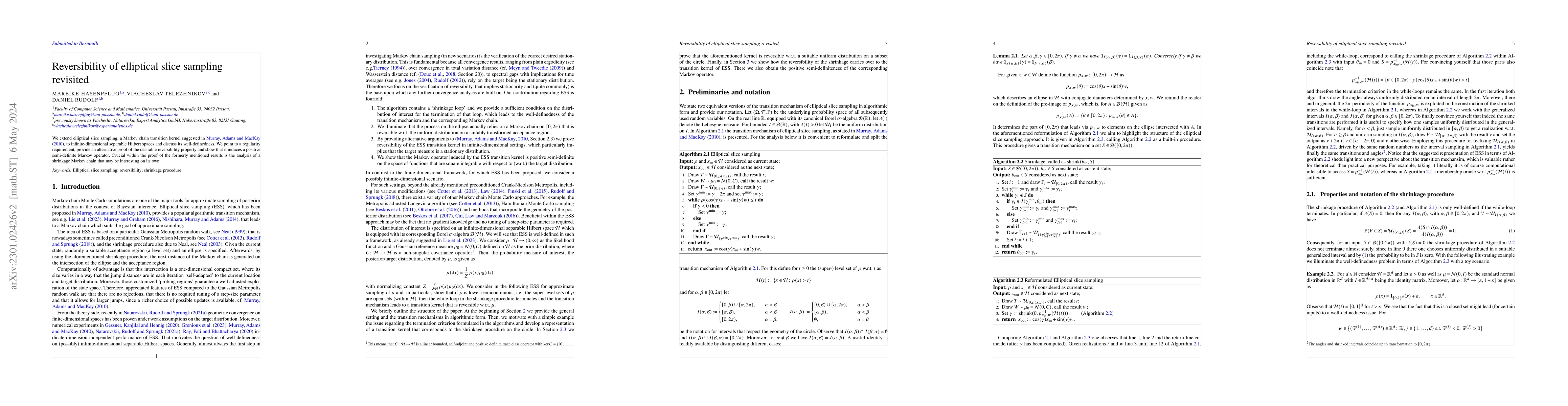 Thumbnail for Reversibility of elliptical slice sampling revisited