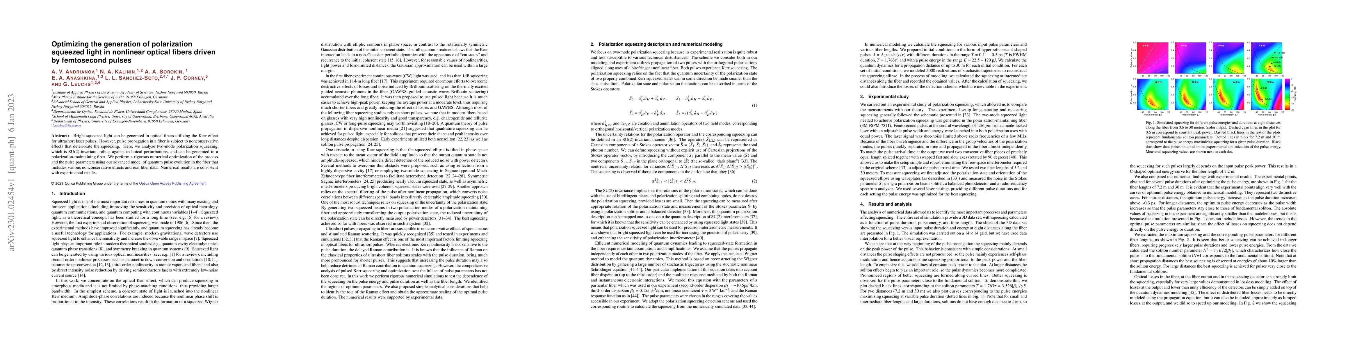 Thumbnail for Optimizing the generation of polarization squeezed light in nonlinear
  optical fibers driven by femtosecond pulses