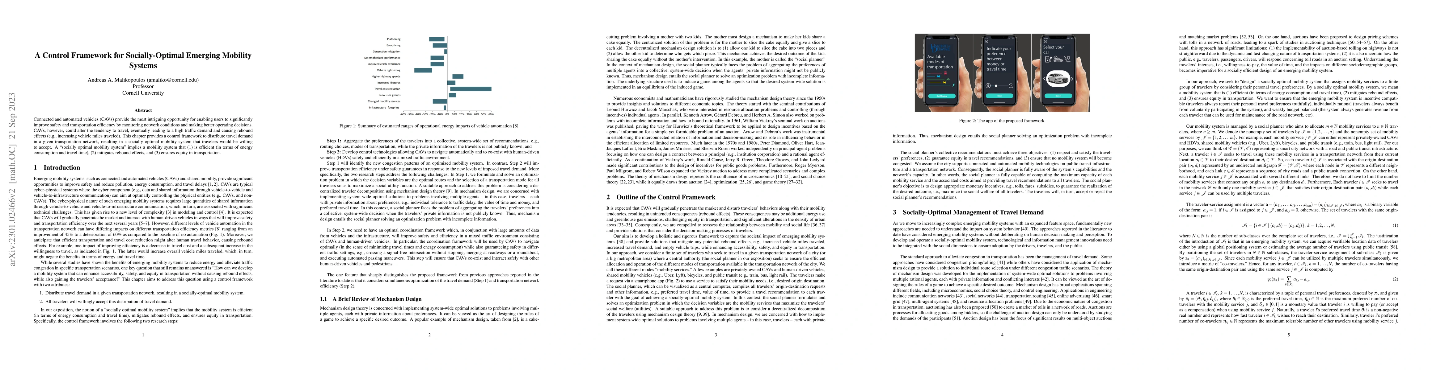 Thumbnail for A Control Framework for Socially-Optimal Emerging Mobility Systems